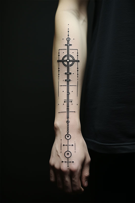 Geometrisches Tattoo Anker