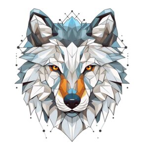 Geometrische Tiere: Wolf Geometrisch