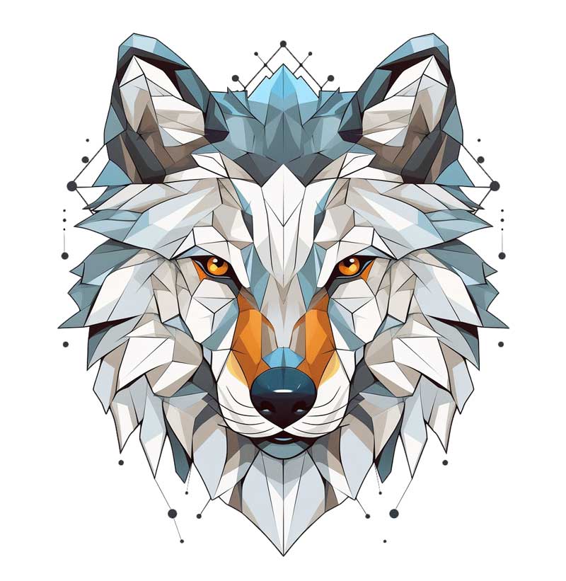 Geometrische Tiere: Wolf Geometrisch