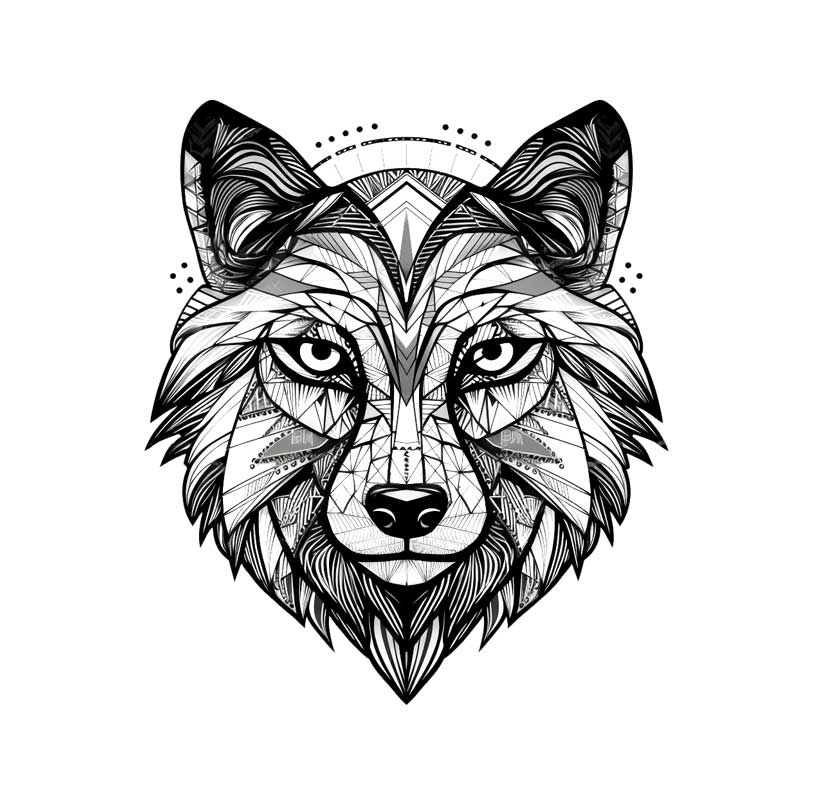 Geometrische Tiere: Wolf